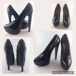 GIVENCHY Black Patent Leather Hidden Platform